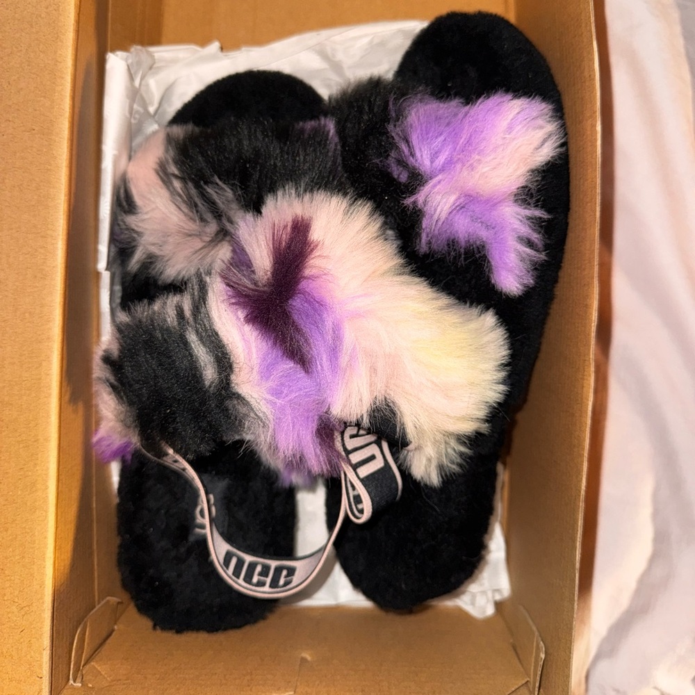 Ugg fluff yeah slippers. Like new worn 1-2Xs. Size 8 - Picture 2 of 4